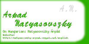 arpad matyasovszky business card