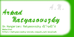 arpad matyasovszky business card
